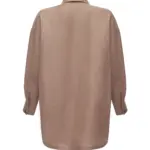 BV shirt with slits on sleeves in light italian linen bv shirt cacao back