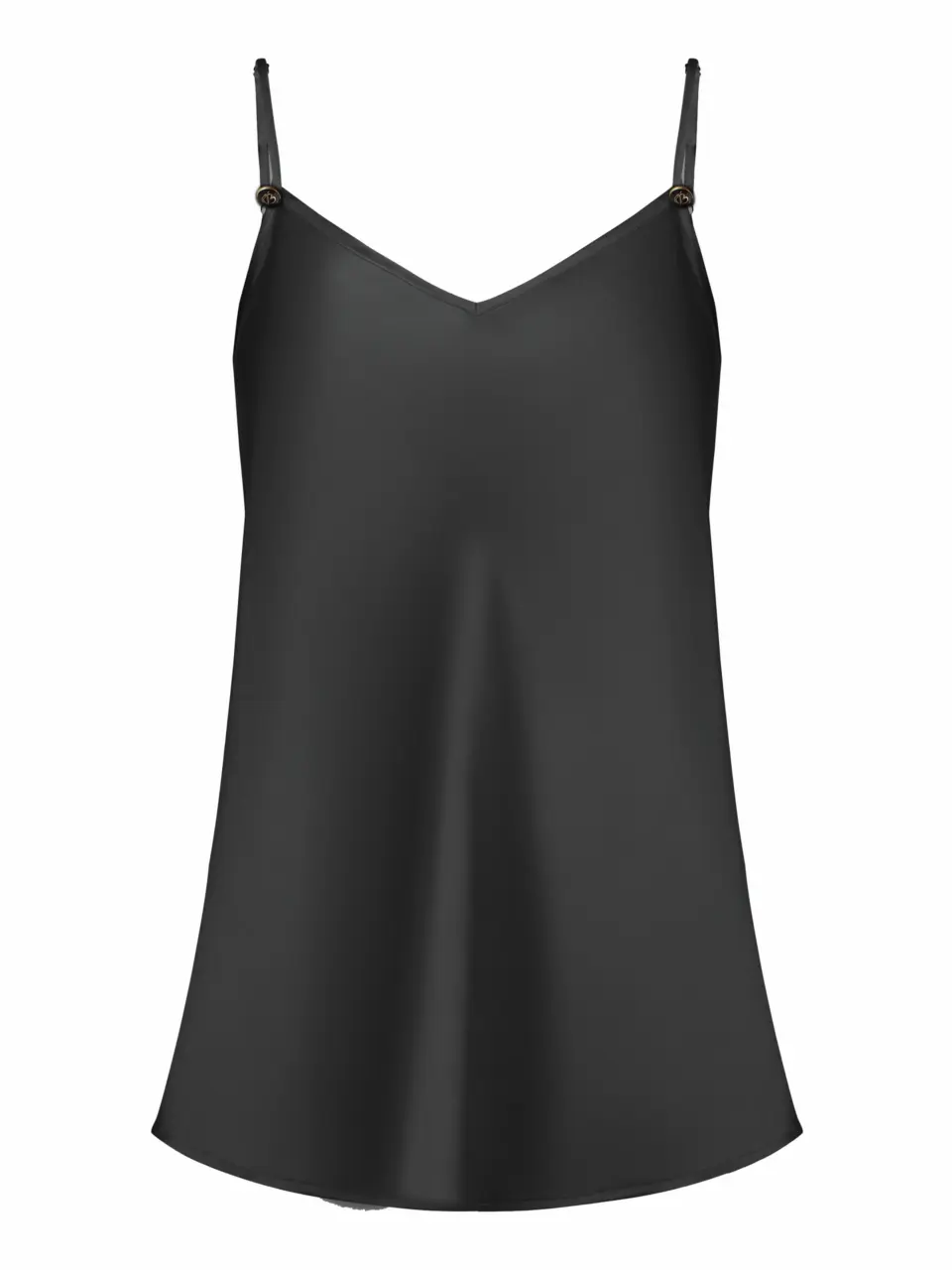 Black Silk top with straps - Small, Black