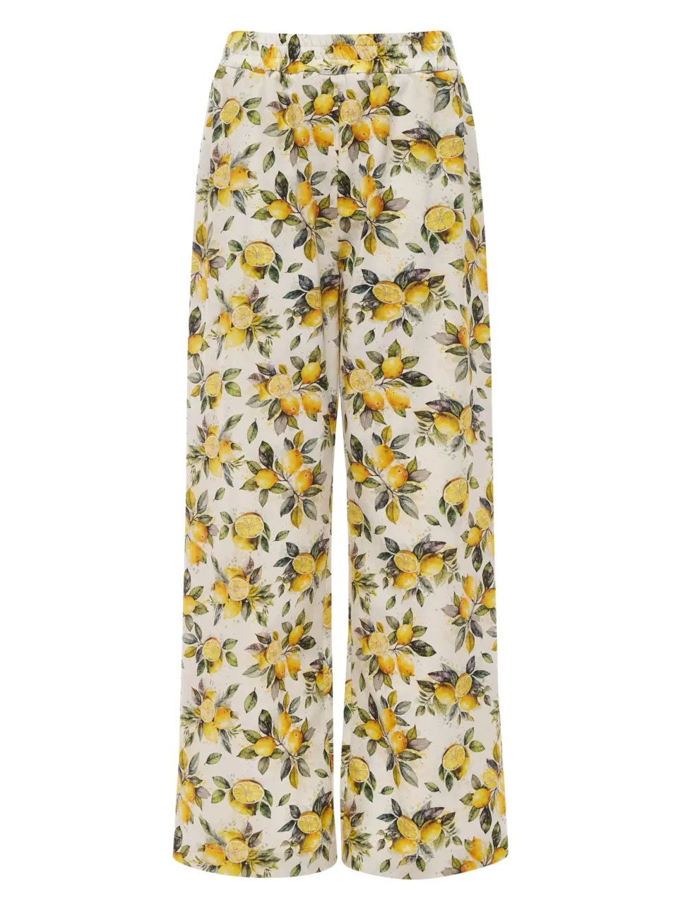 Semi palazzo trousers in printed italian cotton