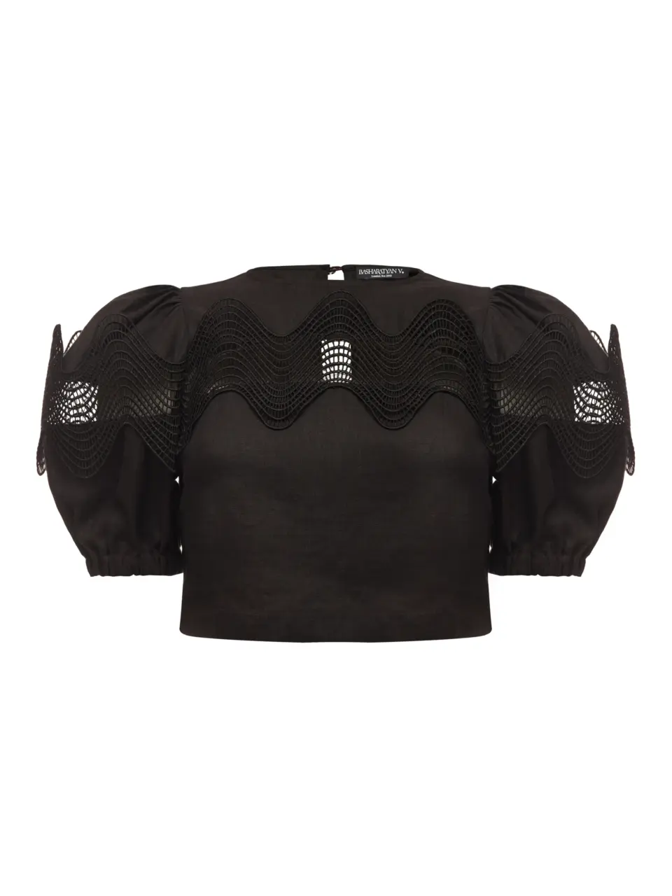 Cropped top with french lace detailing - Small