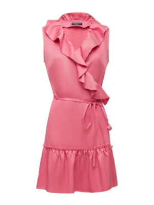 Mini dress with flounces and ruffles - 44 (S), Pink