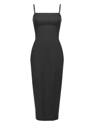 Dress with a slit - 44 (S), Black