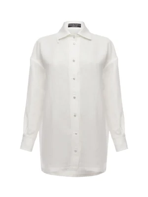 BV shirt with slits on the sleeves - White