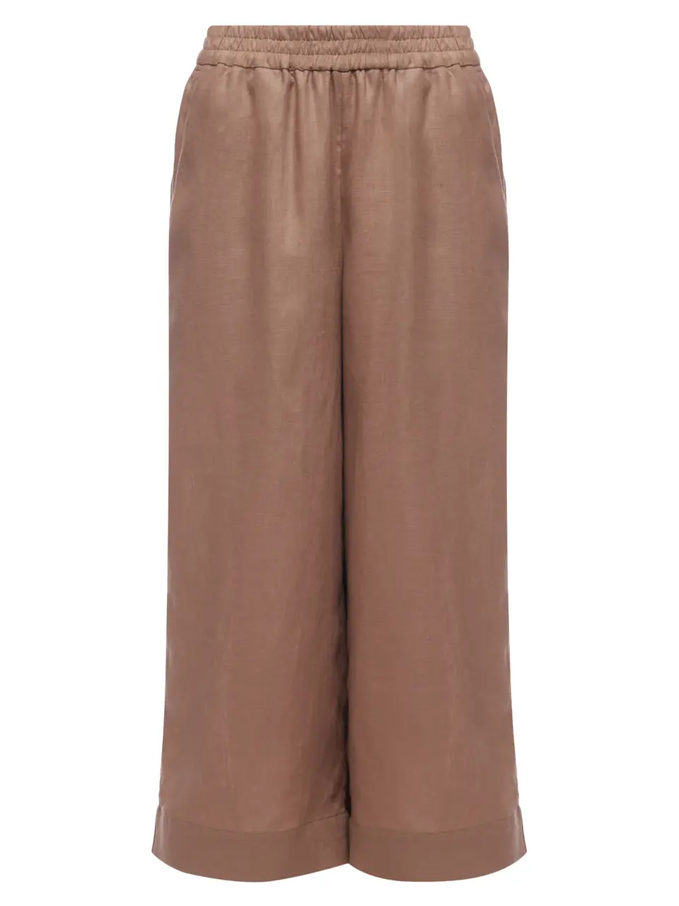 Culottes in light italian linen - Small, Cacao