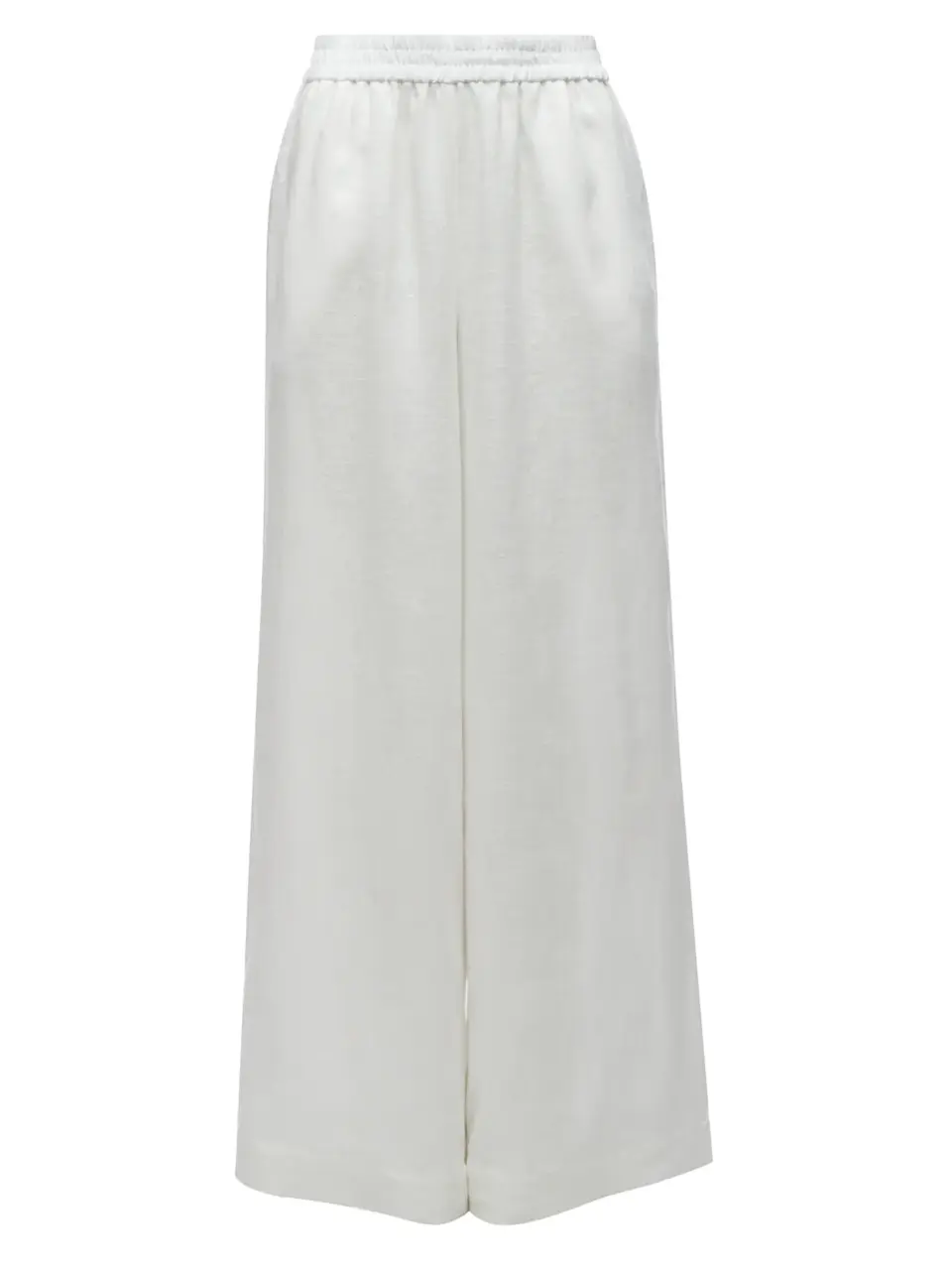 Semi-palazzo trousers in light italian linen - White, Small