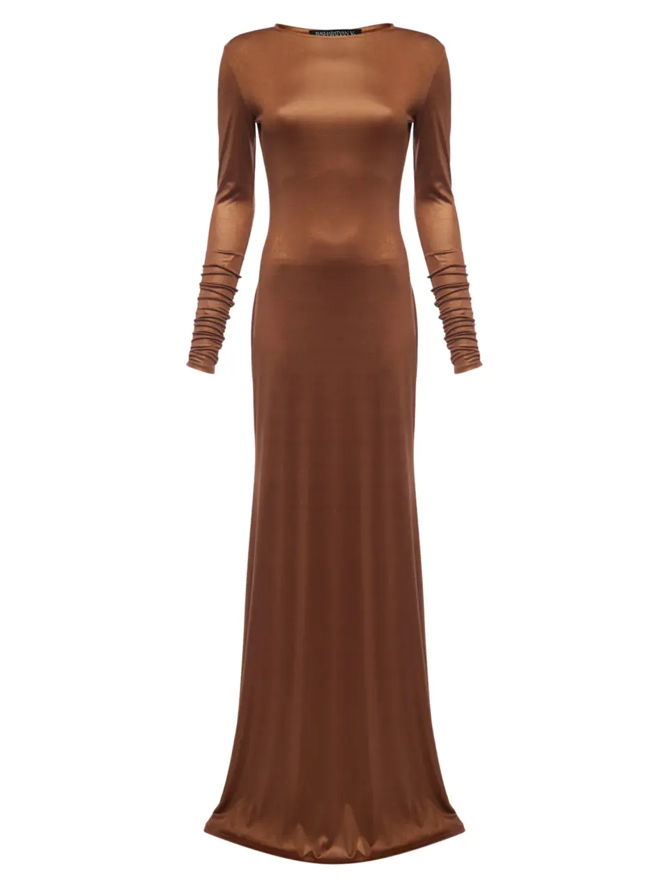 Maxi bodycon dress in flowy italian silk viscose