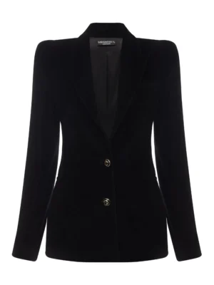 Fitted jacket made of soft corduroy with a silk lining - 44 (S), Black