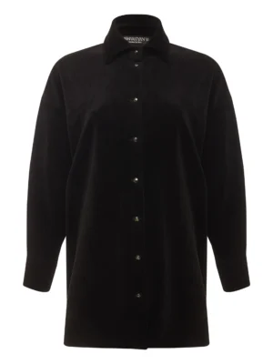 Classic 'BV' shirt in soft Italian corduroy - Black