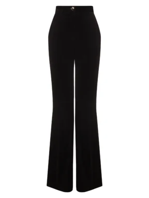 Bell-bottomed trousers made of Italian velvet - 44 (S), Black