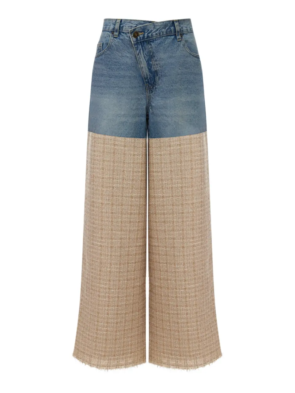 Silk-lined tweed jeans