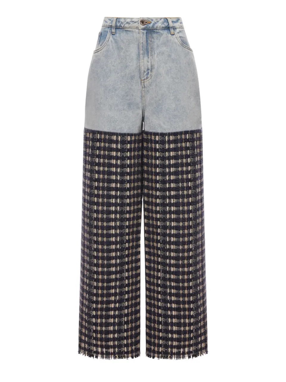 Silk-lined tweed jeans