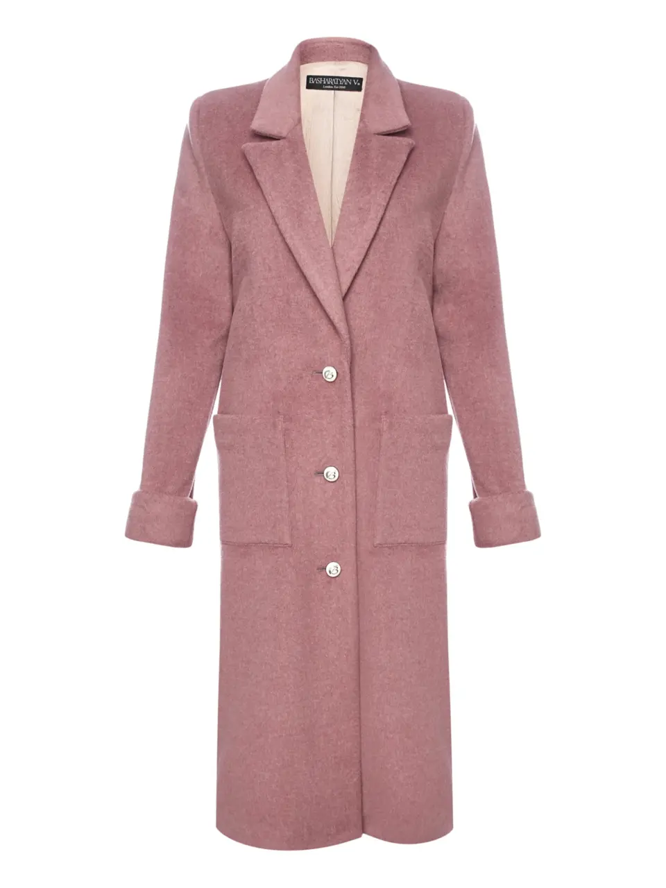 Woolen blend lined maxi coat