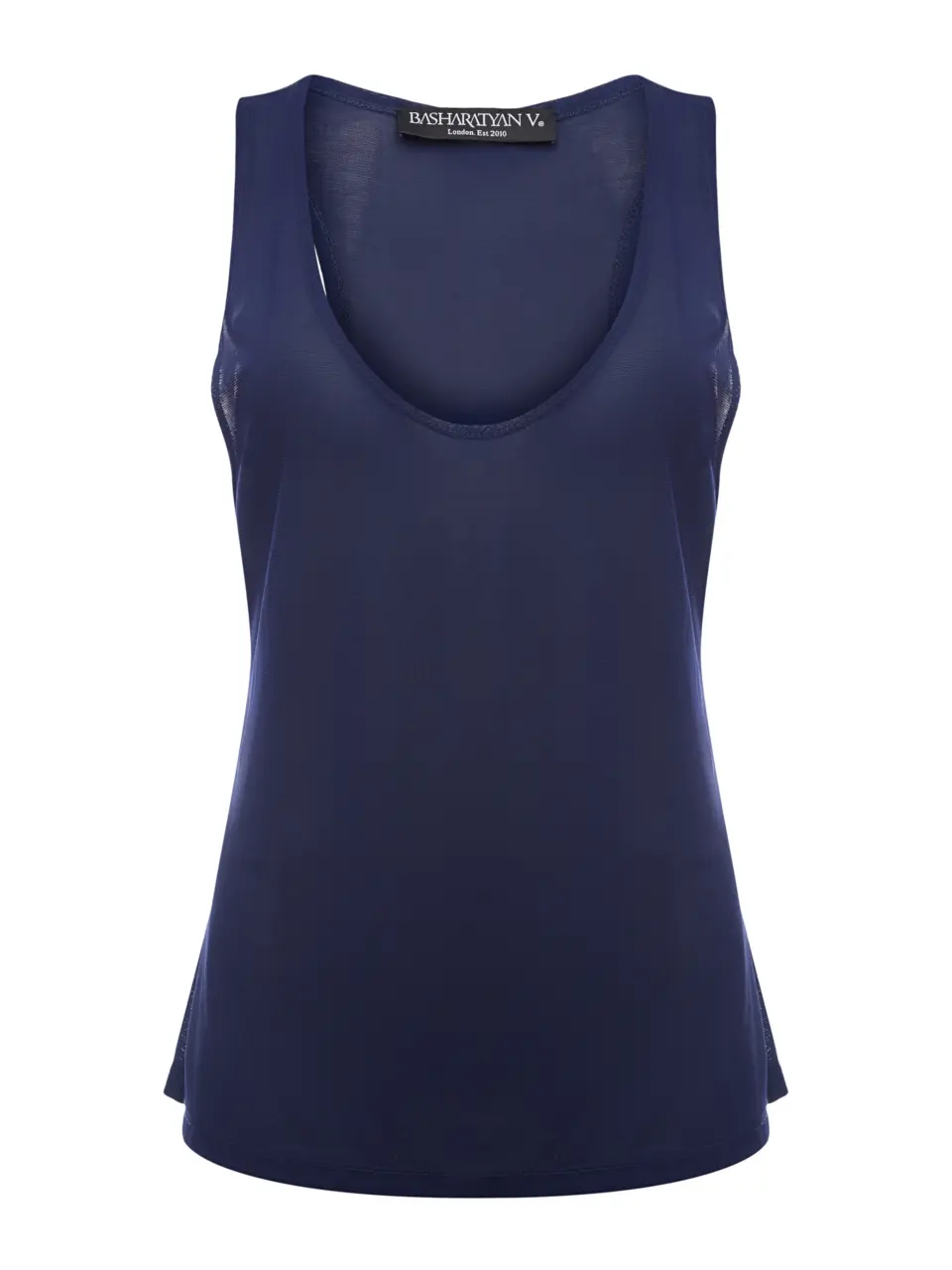 Darkblue Tank top in light italian viscose - Darkblue, Small