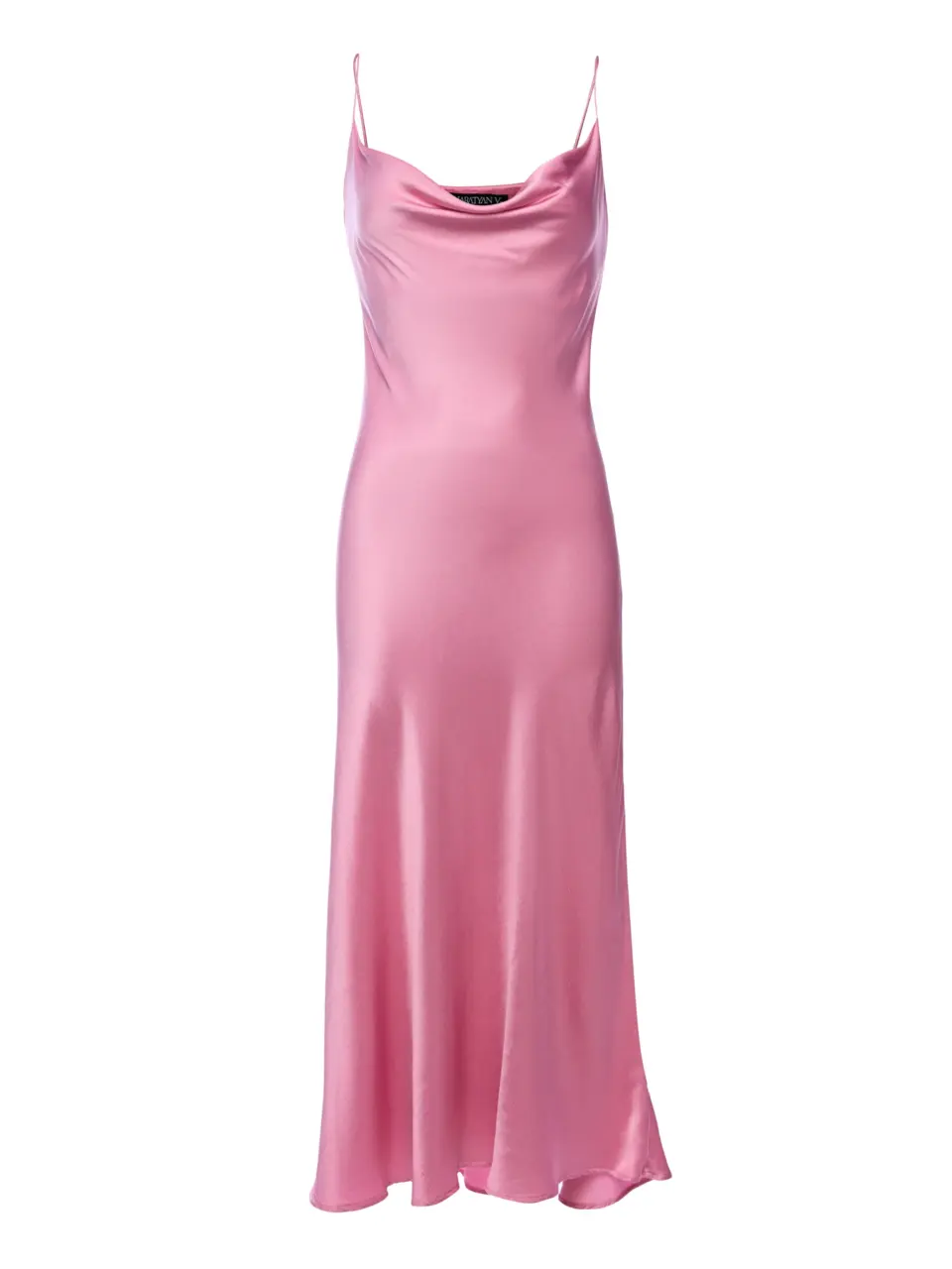 Pink Bodycon dress cut on bias in italian silk viscose - Pink, Small