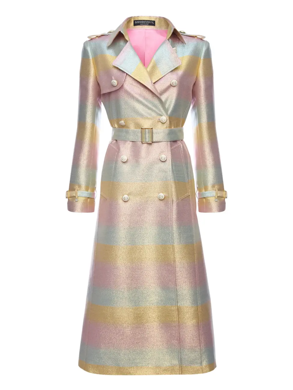 Italian taffeta trench coat with silk lining