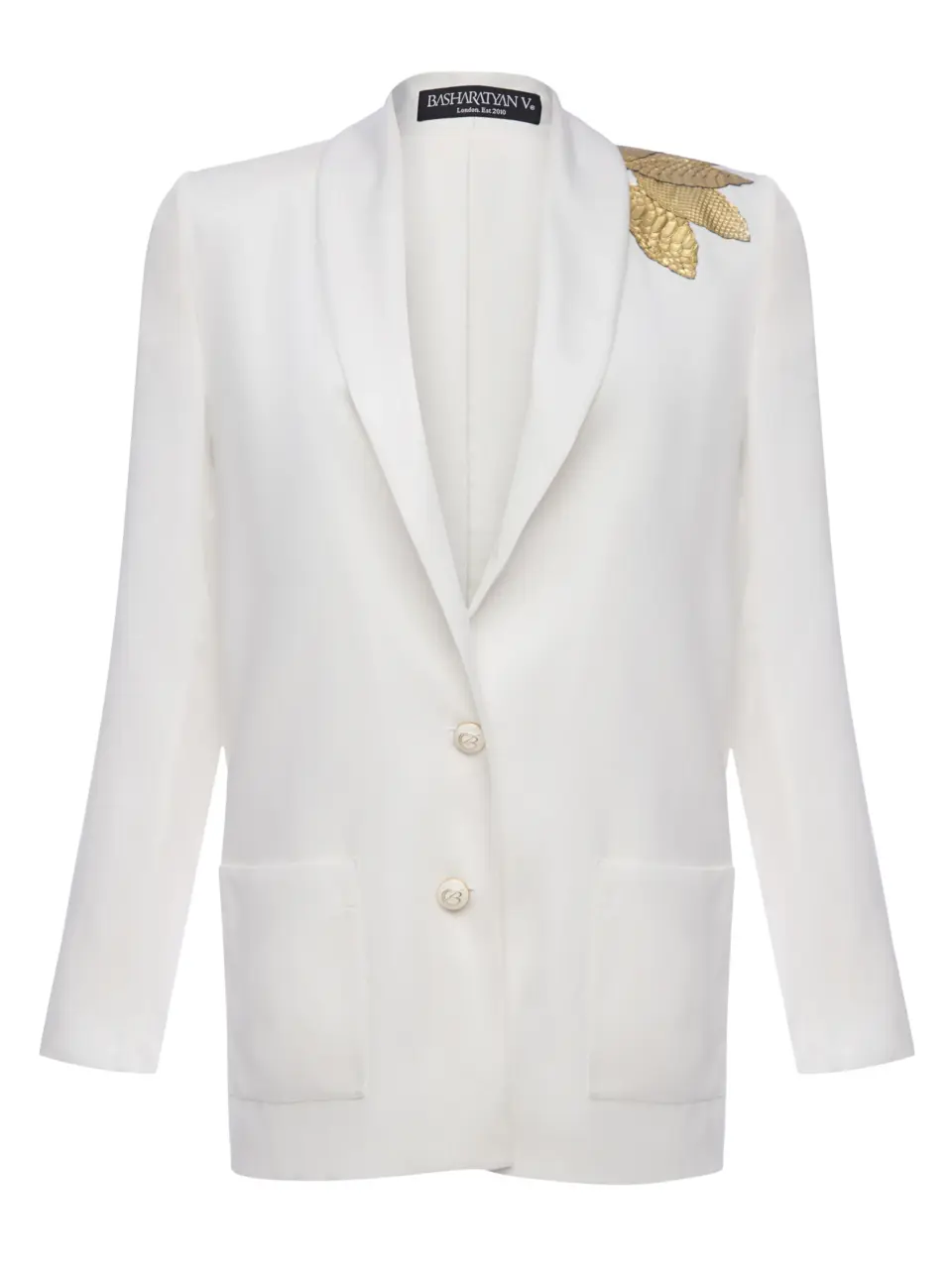 Classic BV jacket with silk lining and python leather detailing