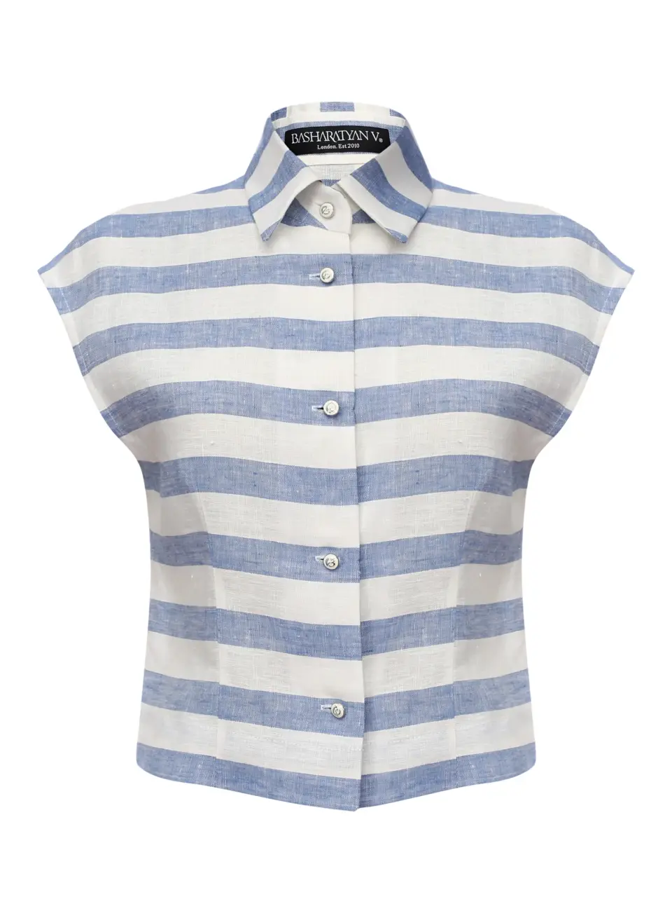 Cropped BV shirt in light italian linen