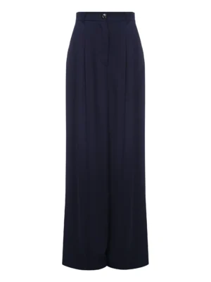 Semi-palazzo trousers with slits - Darkblue, 44 (S)