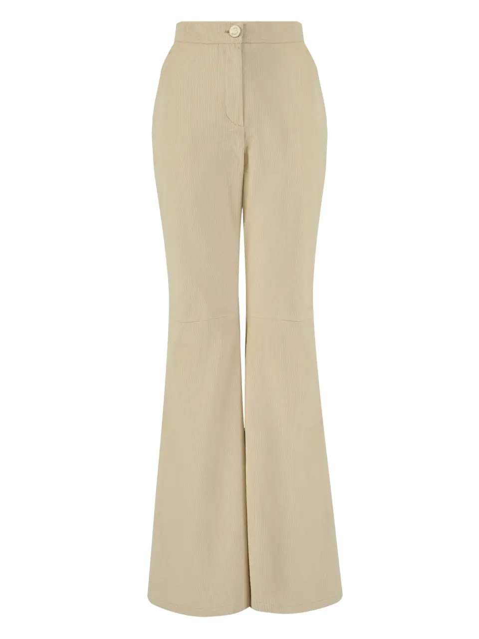 Flared trousers in cotton micro velvet