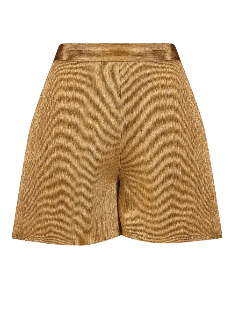 Mini shorts from gold pleated taffeta