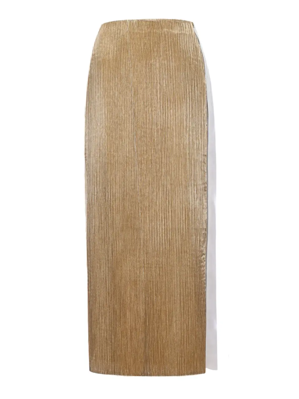 Midi skirt in gold pleated italian taffeta