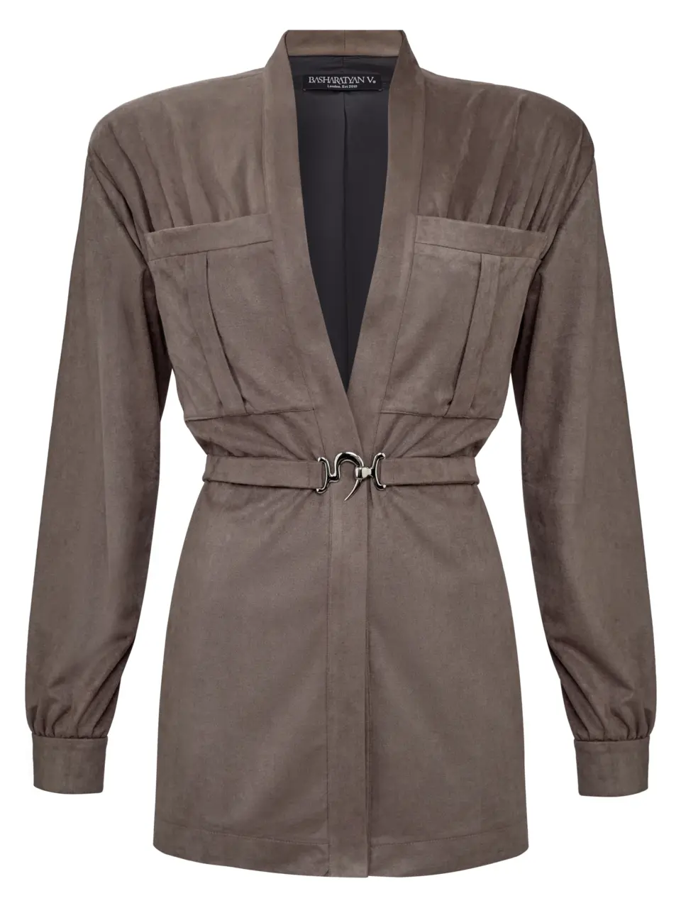 Shirt in ultra suede with pockets