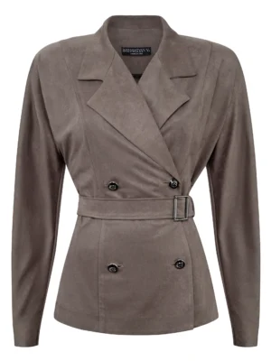 Cropped jacket with belt in 1980s style