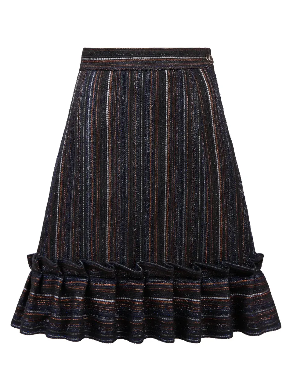 Mini skirt with ruffles in multicolour italian tweed