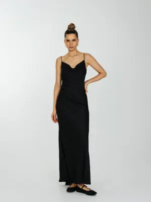 Платье по косой из шёлковой вискозы - В горошек, 44 (S)