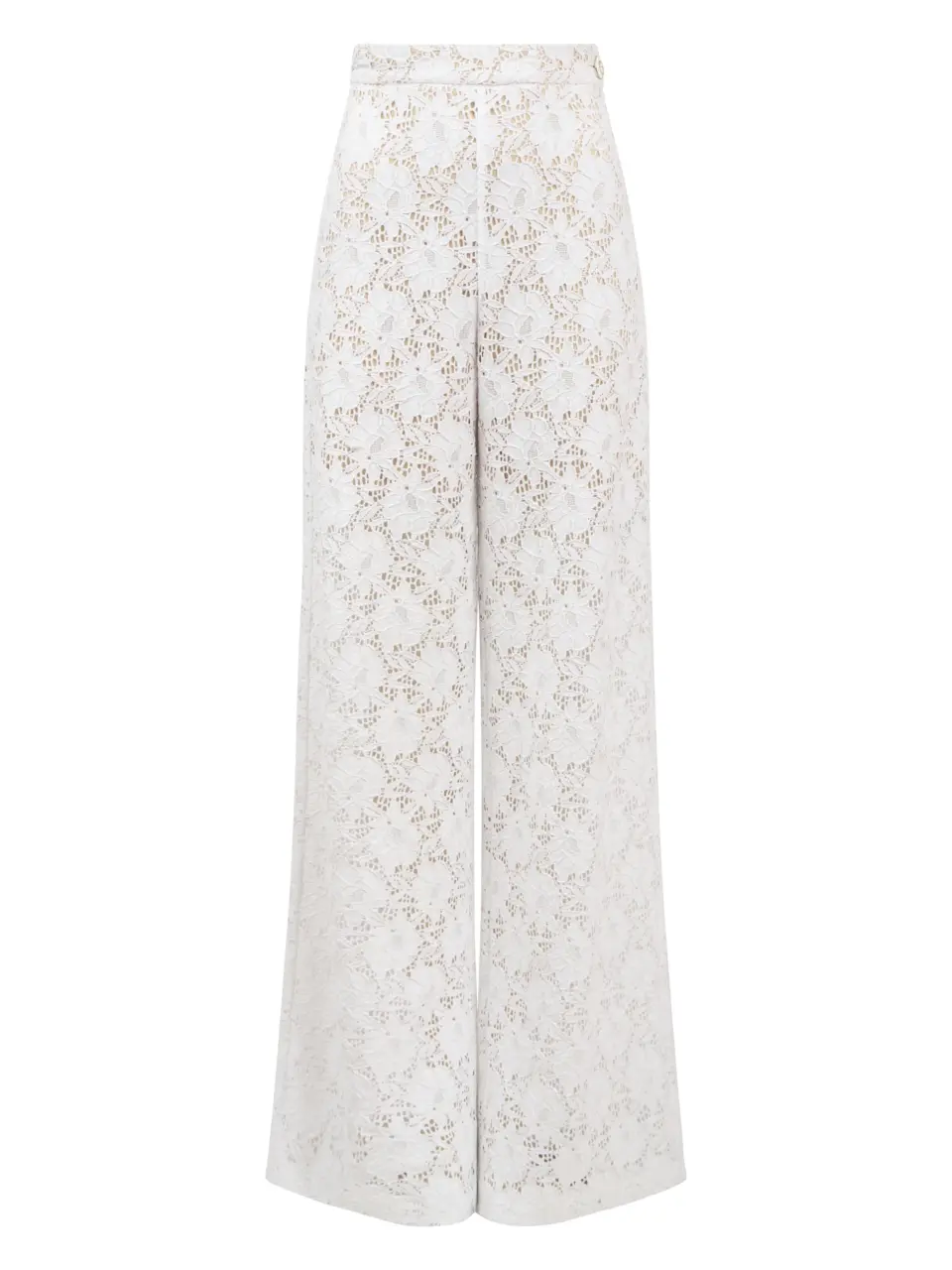 Semi palazzo trousers in delicate italian lace