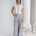 Cropped lined BV shirt Basharatyan V SS26 dop fashion model max quality