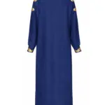 Classic BV maxi shirt with genuine python leather detailing Basharatyan V SS 26 BV maxi navy back