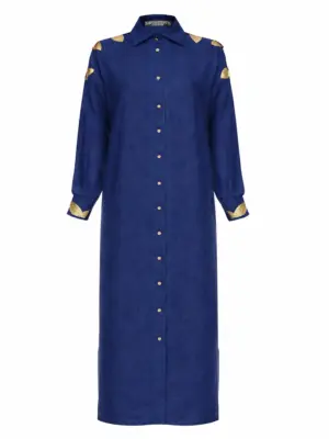 Classic BV maxi shirt with genuine python leather detailing