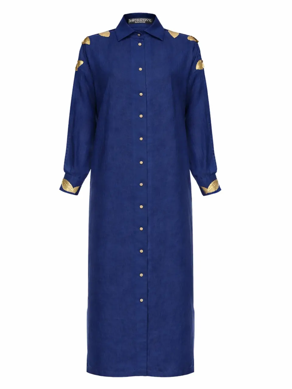 Classic BV maxi shirt with genuine python leather detailing - Darkblue