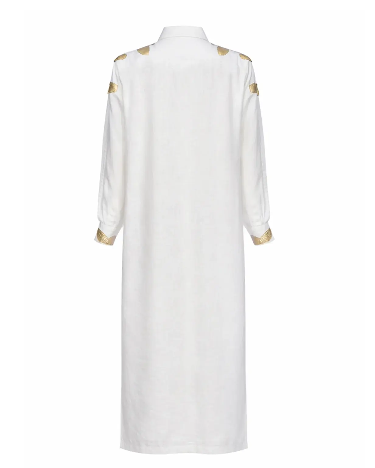 Classic BV maxi shirt with genuine python leather detailing Basharatyan V SS 26 BV maxi white back