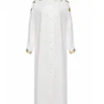 Classic BV maxi shirt with genuine python leather detailing Basharatyan V SS 26 BV maxi white front