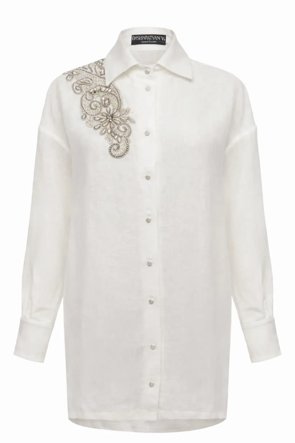 Classic BV shirt with silver embroidery Basharatyan V SS 26 IMG 2940