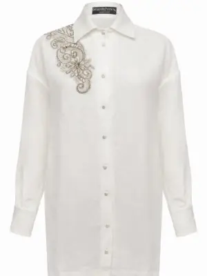 Classic BV shirt with silver embroidery
