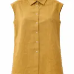 Classic sleevless BV shirt in premium italian linen Basharatyan V SS 26 IMG 3045