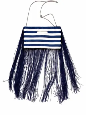 Maxi clutch with fringe and detachable chain handle