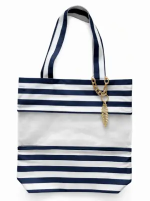 ‘Hedonism’ shopper bag with gold leaf keychain