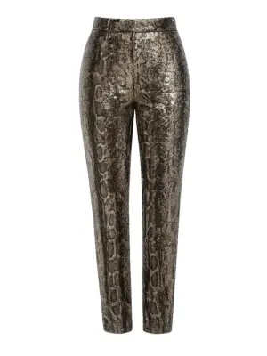 Trousers in gold sequence