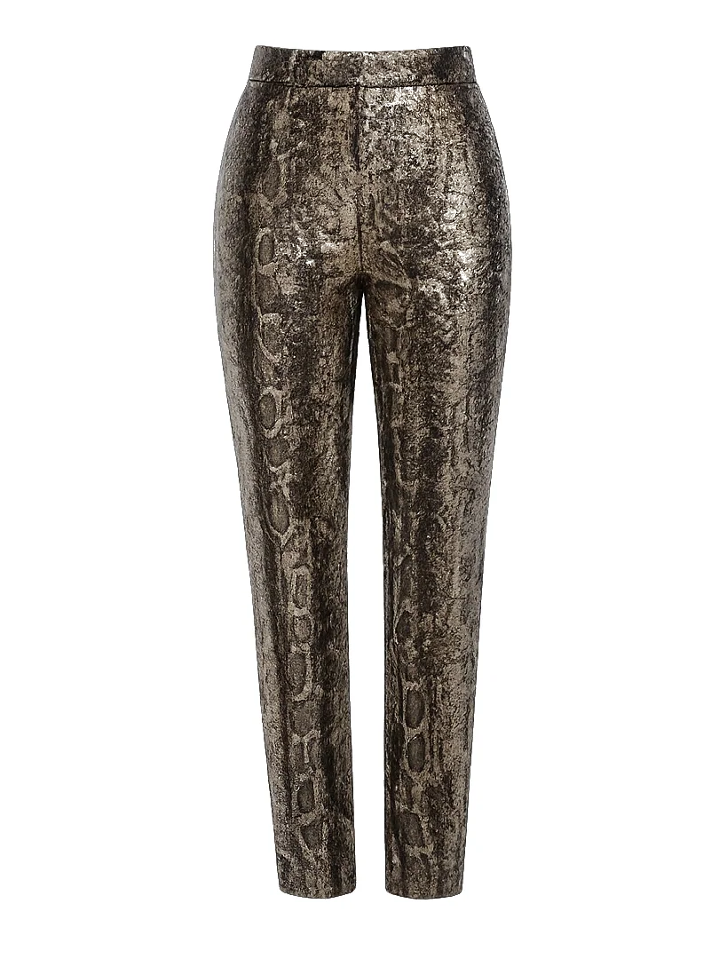 Trousers in gold sequence