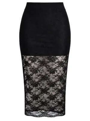 Midi skirt from delicate lace