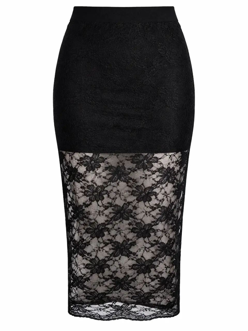 Midi skirt in delicate french lace