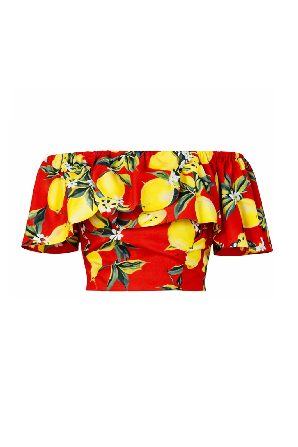 Top with a flounce Basharatyan V SS 26 red lemon top